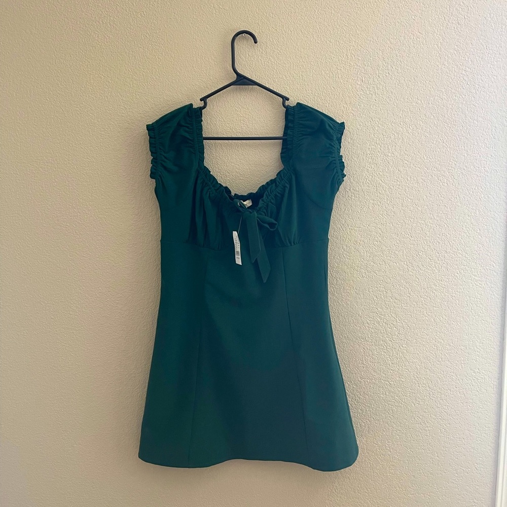 Green mini dress